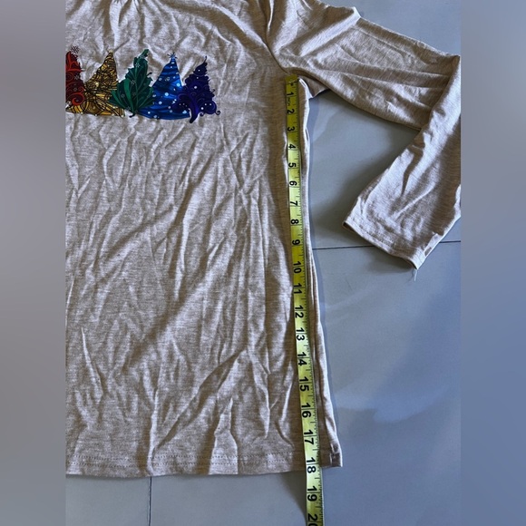 Christmas Festive Round Neck Stretch Pull-over Top XXL beige Christmas treeprint - Picture 9 of 13